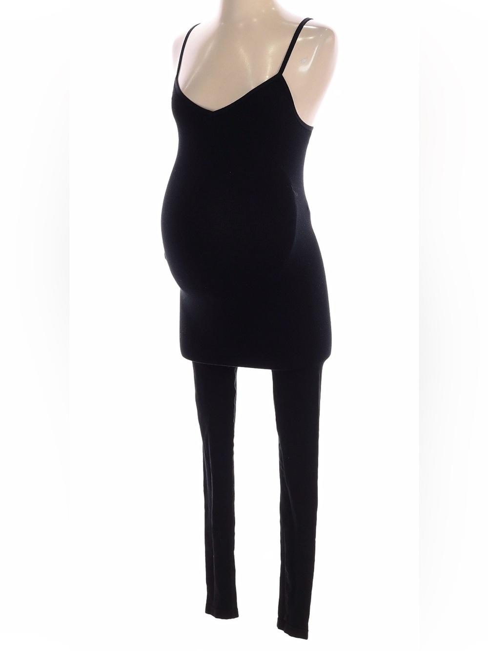 Hatch Black Maternity Ribbed Tank & Leggings Set